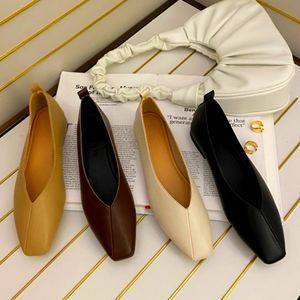 Fashion Cream Low Heel Square Toe Pumps